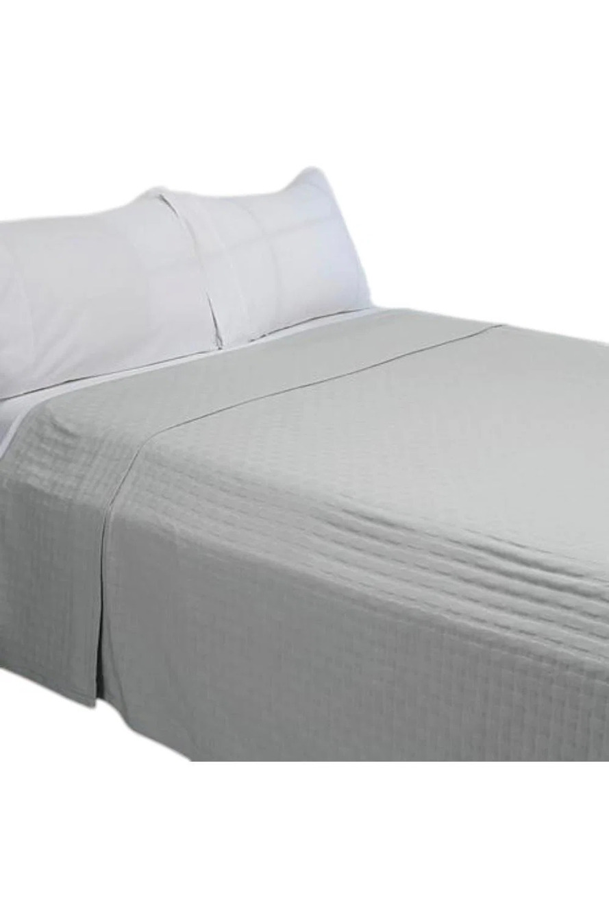 Concierge Collection 100% Cotton Herringbone Rib Blanket Gray